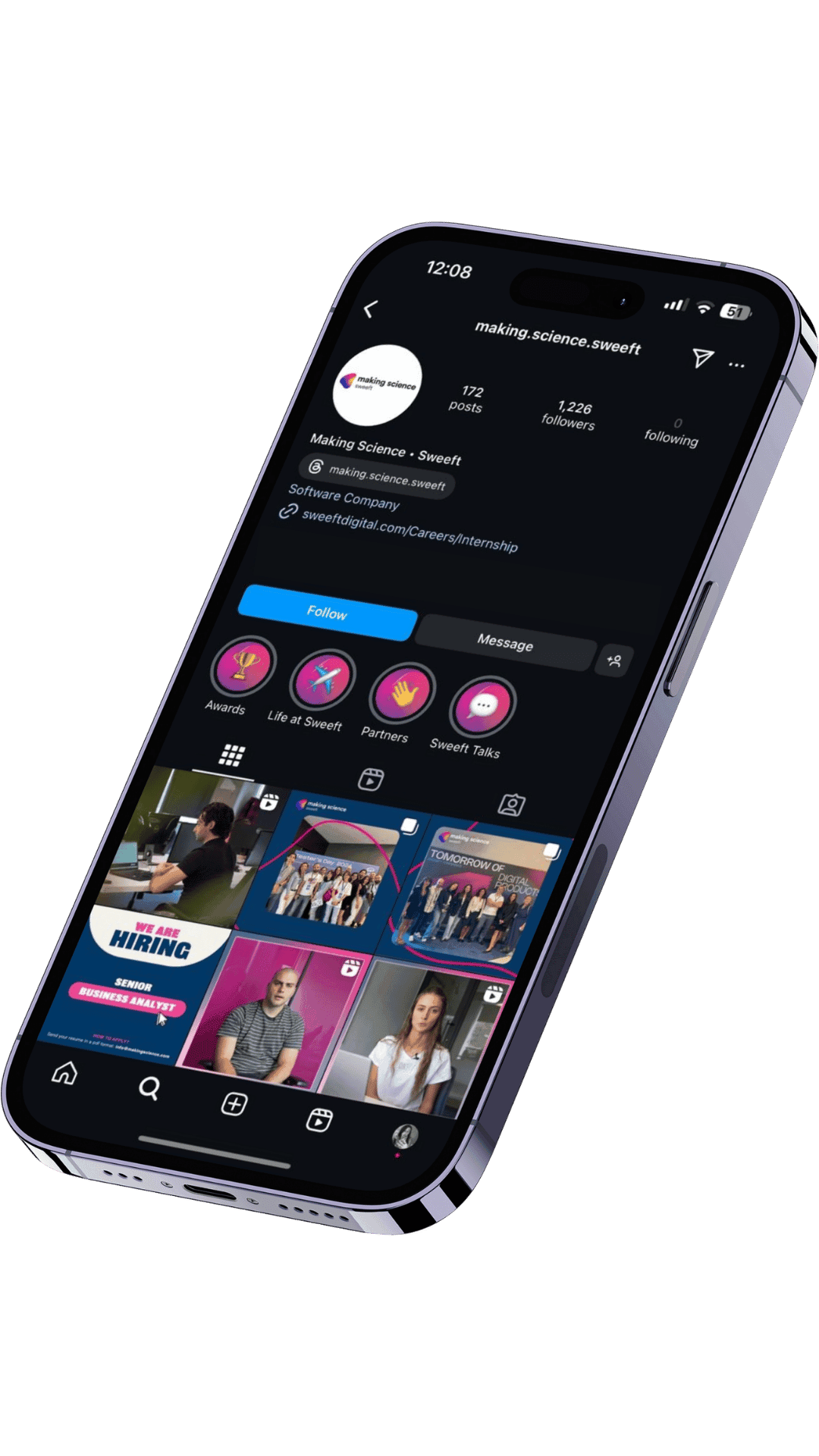 sweeft mobile mockup